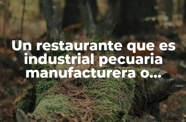 Un Restaurante que es Industrial Pecuaria Manufacturera o Extraíble