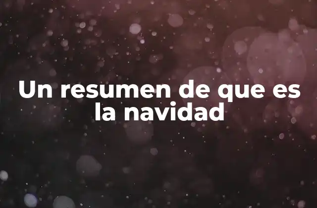 Un Resumen de que es la Navidad