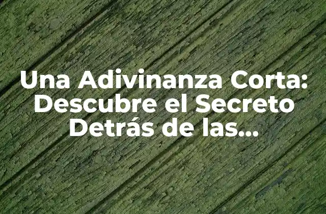 Una Adivinanza Corta: Descubre el Secreto Detrás de las Adivinanzas Inteligentes
