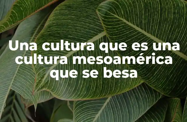 Una Cultura que es una Cultura Mesoamérica que Se Besa