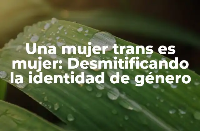 Una Mujer Trans es Mujer: Desmitificando la Identidad de Género