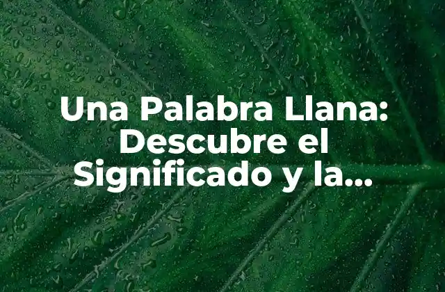 Una Palabra Llana: Descubre el Significado y la Importancia de Esta Figura Literaria