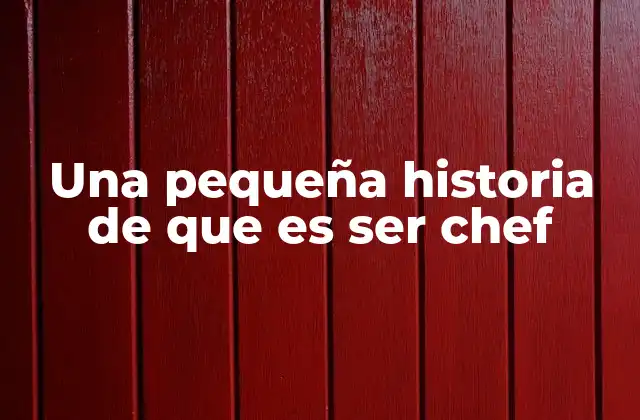 Una Pequeña Historia de que es Ser Chef 2 El viaje de un chef: de la cocina a la fama