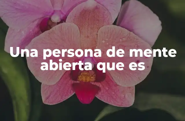 Una Persona de Mente Abierta que es
