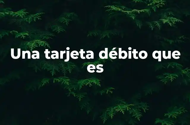 Una Tarjeta Débito que es