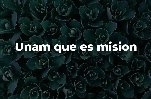 Unam que es Mision
