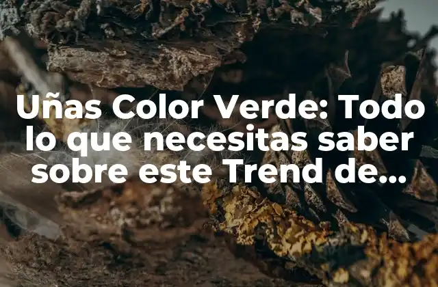 Uñas Color Verde: Todo Lo que Necesitas Saber sobre Este Trend de Beauty