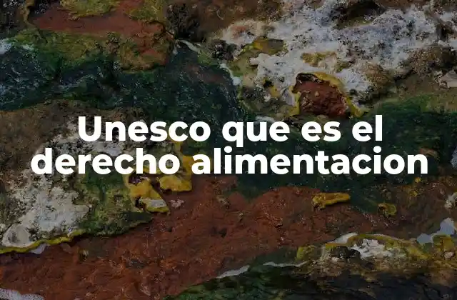Unesco que es el Derecho Alimentacion