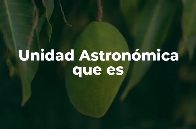 Unidad Astronómica que es