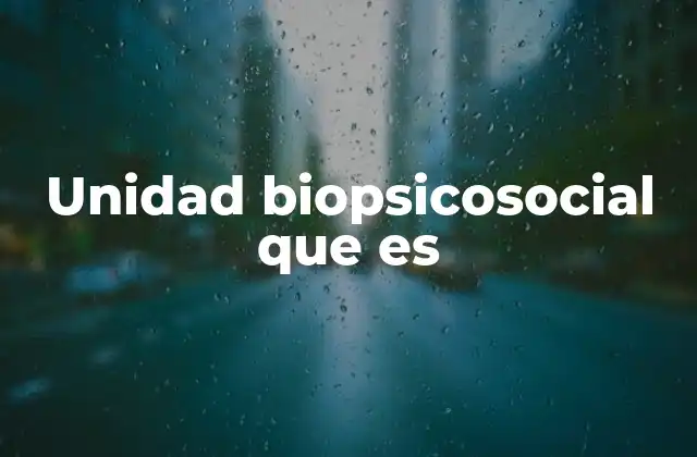 Unidad Biopsicosocial que es