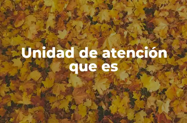 Unidad de Atención que es