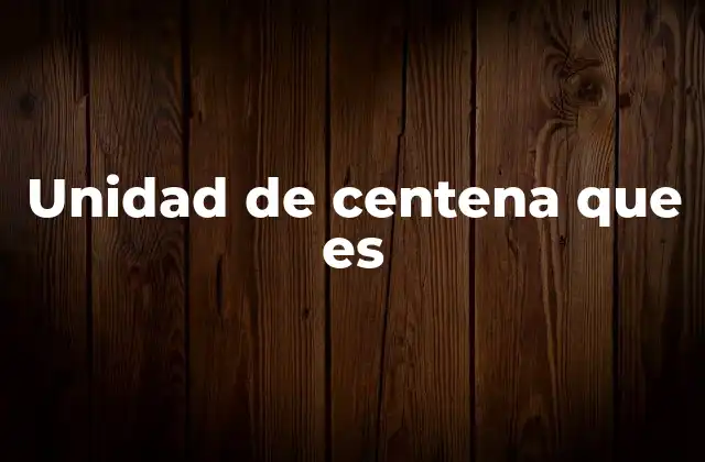 Unidad de Centena que es