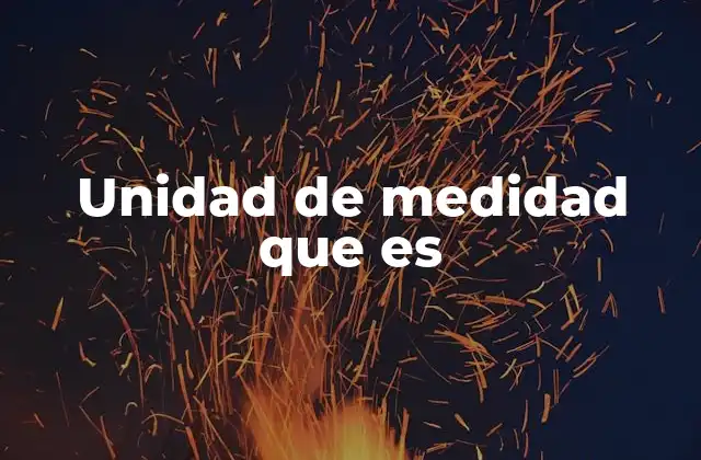 Unidad de Medidad que es