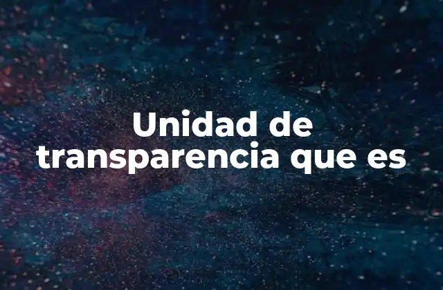 Unidad de Transparencia que es 2 La importancia de contar con un ente encargado del acceso a la información