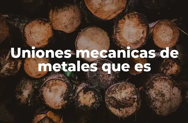 Uniones Mecanicas de Metales que es