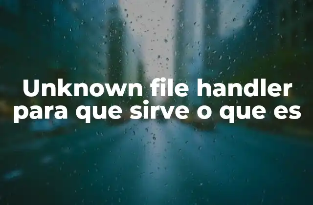 Unknown File Handler para que Sirve o que es
