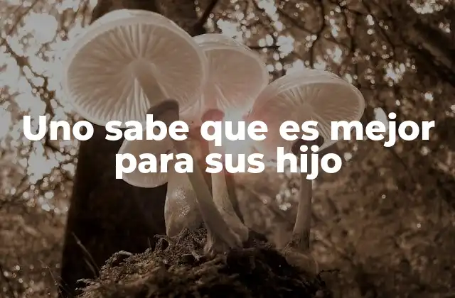 Uno Sabe que es Mejor para Sus Hijo