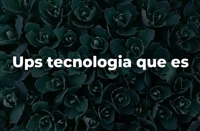 Ups Tecnologia que es