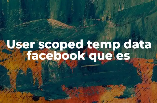 User Scoped Temp Data Facebook que es
