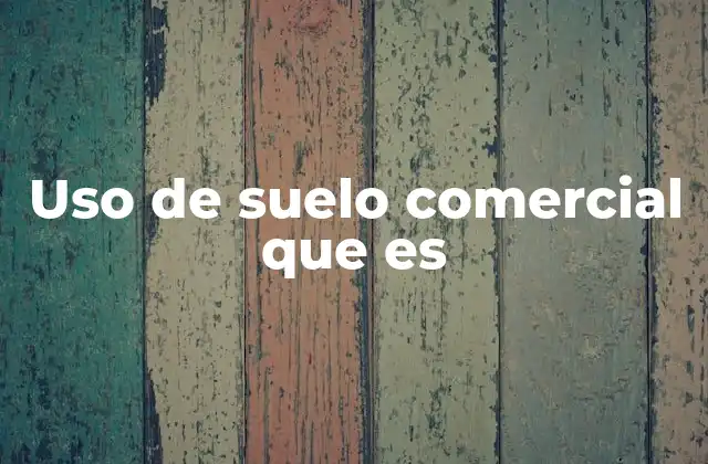 Uso de Suelo Comercial que es