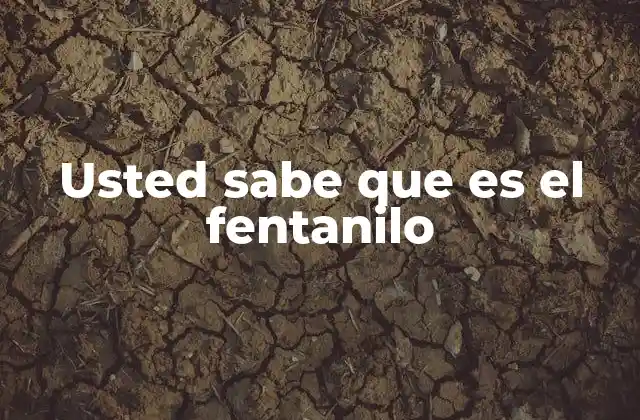Usted Sabe que es el Fentanilo