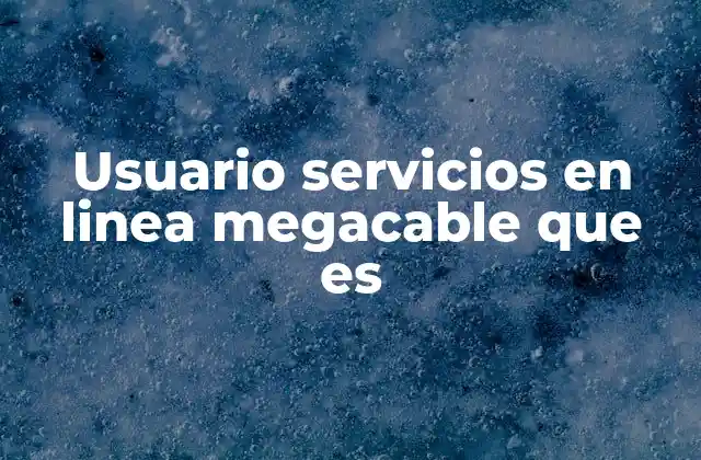 Usuario Servicios en Linea Megacable que es