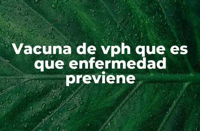 Vacuna de Vph que es que Enfermedad Previene