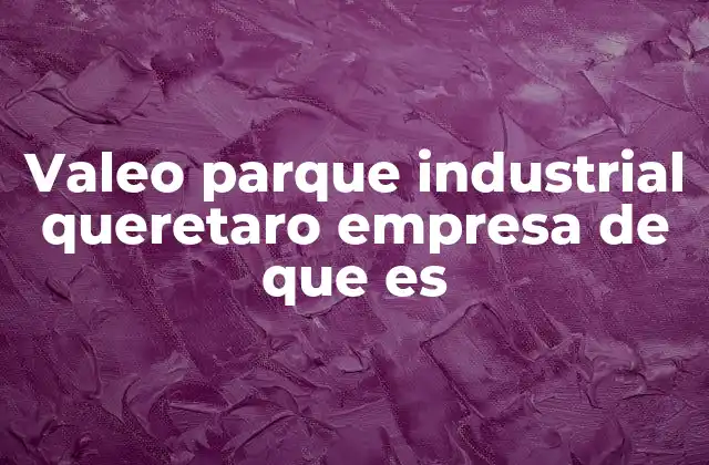 Valeo Parque Industrial Queretaro Empresa de que es