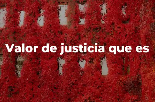 Valor de Justicia que es
