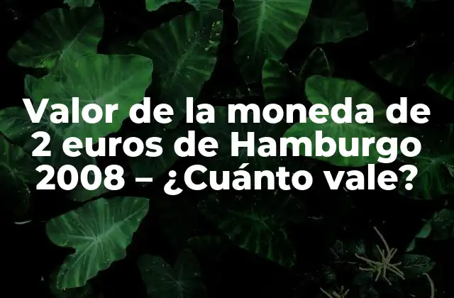 Valor de la Moneda de 2 Euros de Hamburgo 2008 – ¿cuánto Vale?