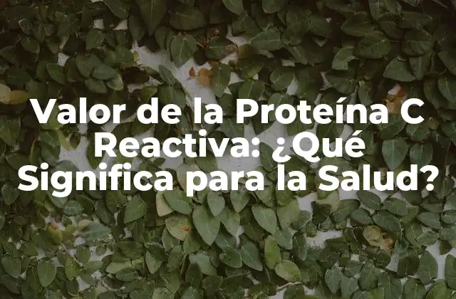 Valor de la Proteína C Reactiva: ¿qué Significa para la Salud?