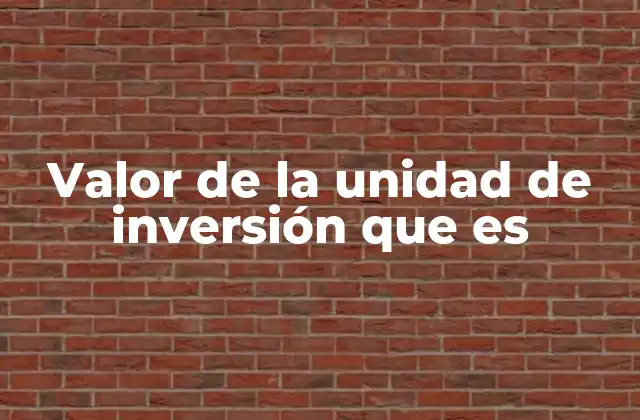 Valor de la Unidad de Inversión que es