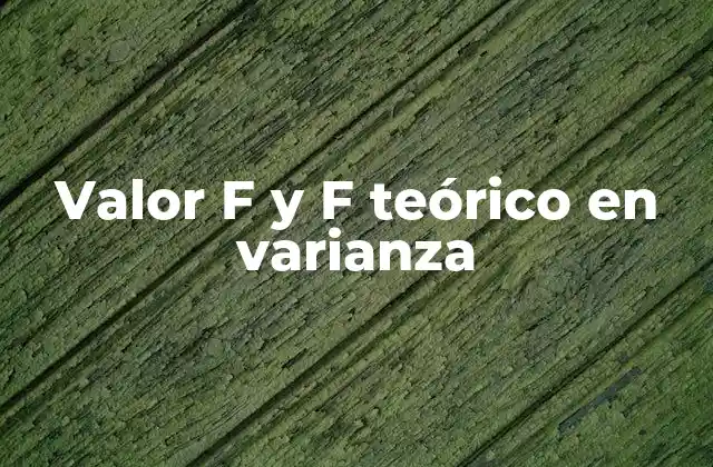 Valor F y F Teórico en Varianza