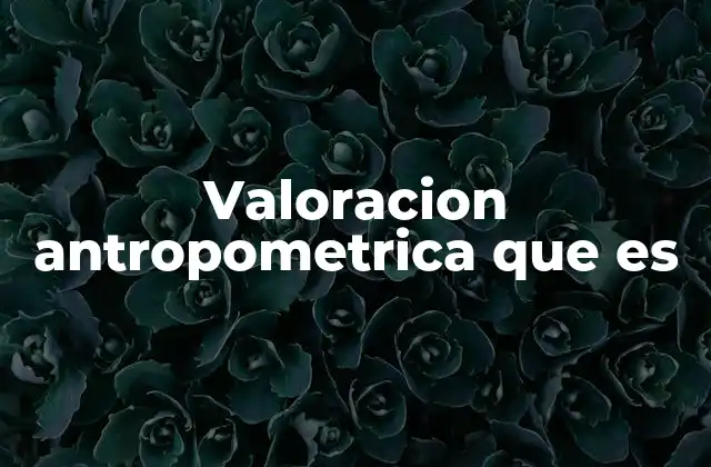 Valoracion Antropometrica que es