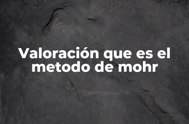 Valoración que es el Metodo de Mohr