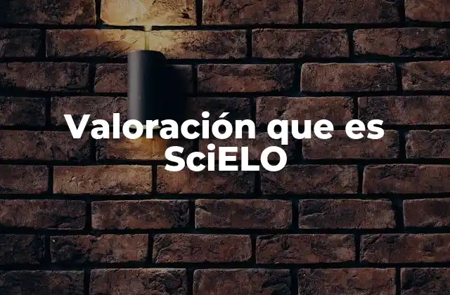 Valoración que es Scielo