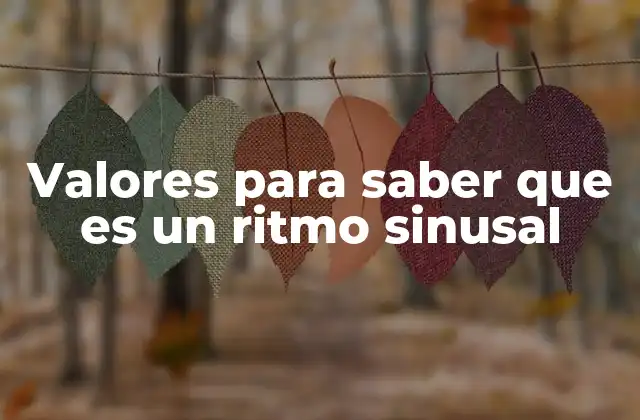 Valores para Saber que es un Ritmo Sinusal