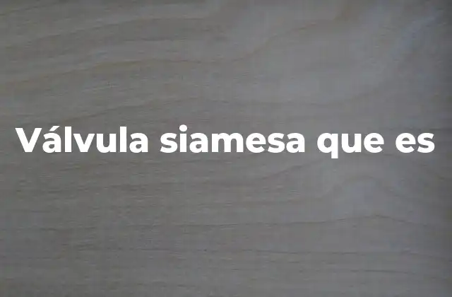 Válvula Siamesa que es