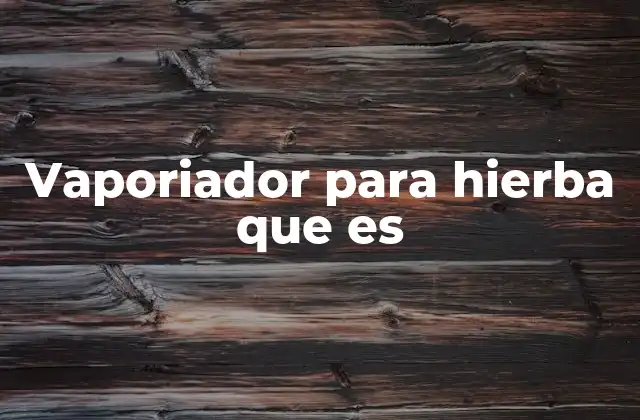 Vaporiador para Hierba que es