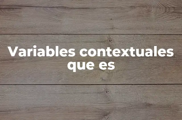 Variables Contextuales que es