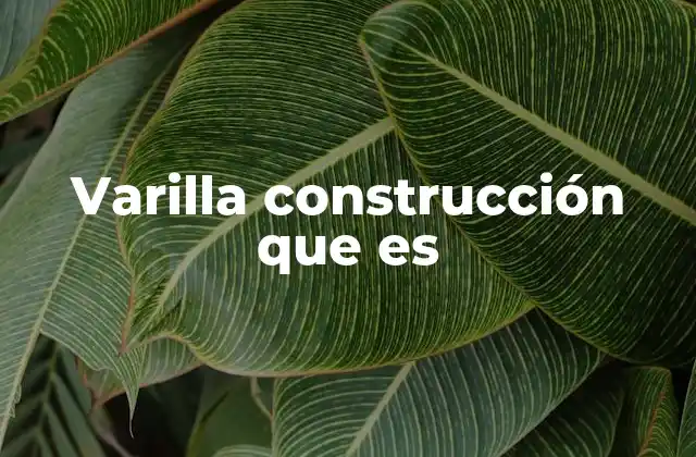 Varilla Construcción que es