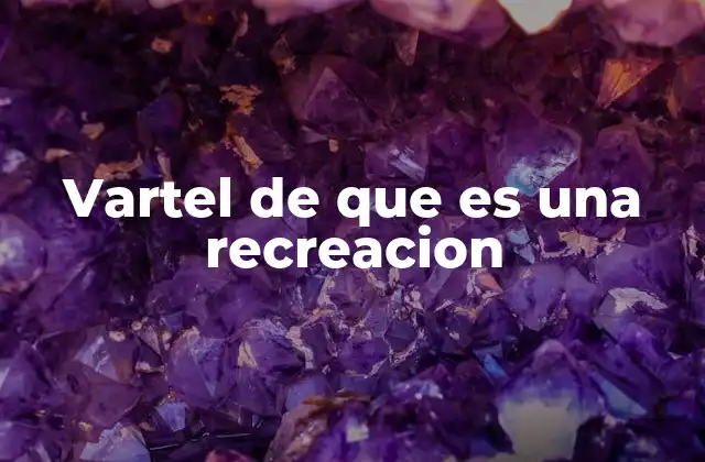 Vartel de que es una Recreacion