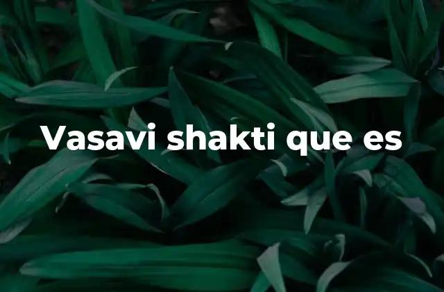 Vasavi Shakti que es