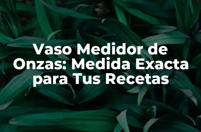 Vaso Medidor de Onzas: Medida Exacta para Tus Recetas
