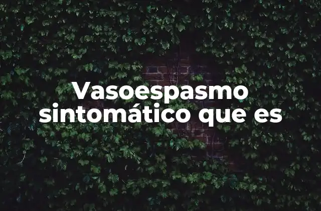 Vasoespasmo Sintomático que es 2 Causas del vasoespasmo sintomático