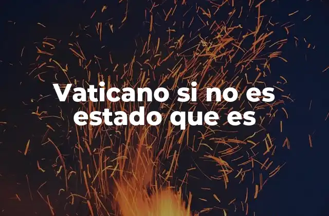 Vaticano Si No es Estado que es