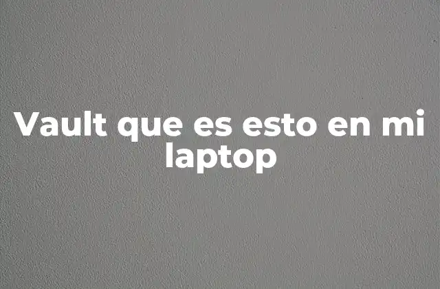 Vault que es Esto en Mi Laptop 2 ¿Cómo funciona un vault en el sistema operativo?