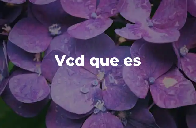 Vcd que es