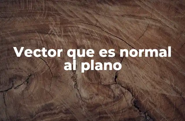Vector que es Normal Al Plano