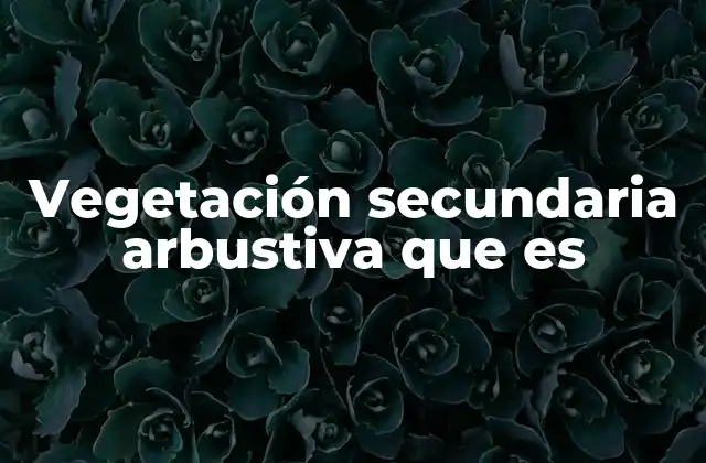 Vegetación Secundaria Arbustiva que es